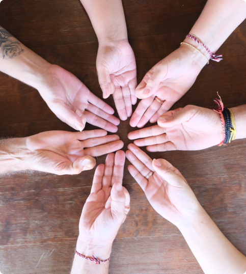 Hands joined in a circle