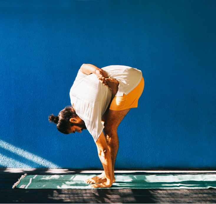 Nilesh Tiwari practicing yoga